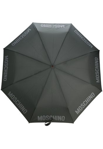 Moschino Regenschirm mit Logo-Print - Grau