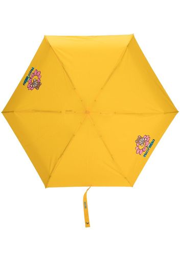 Moschino Regenschirm mit Teddy-Print - Gelb