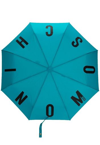 Moschino logo-print detail umbrella - Blau