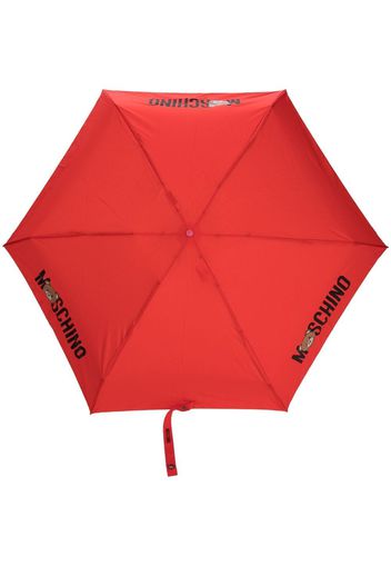 Moschino logo-print six-panel umbrella - Rot