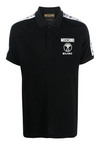 Moschino chest logo-print detail polo shirt - Schwarz