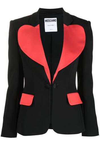 Moschino Heart silk-trim blazer - Schwarz