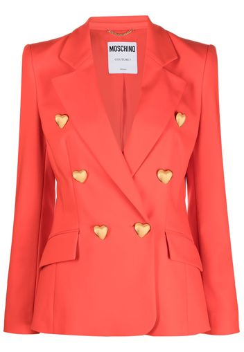 Moschino heart-button double-breasted blazer - Rot