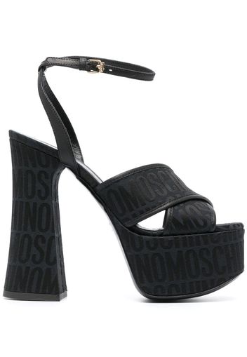 Moschino 140mm logo-jacquard sandals - Schwarz