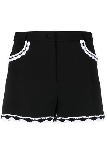 Moschino high-waisted lace-trim shorts - Schwarz