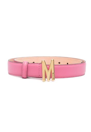 Moschino M logo-plaque belt - Rosa