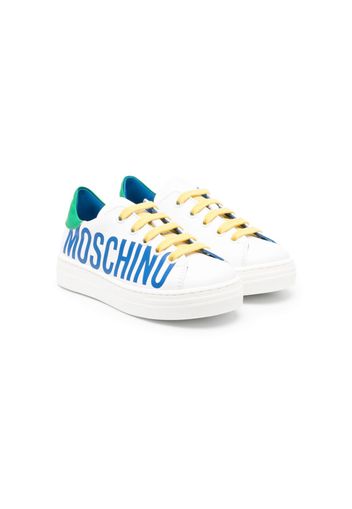 Moschino Kids logo-print lace-up trainers - Weiß