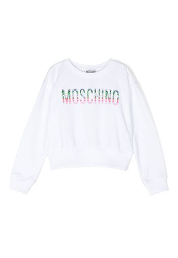 Moschino Kids logo-print detail sweatshirt - Weiß
