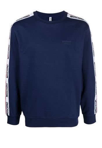 Moschino logo-print crew-neck sweatshirt - Blau