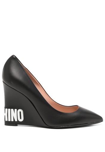 Moschino 105mm wedge heel pumps - Schwarz