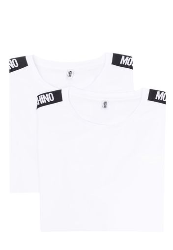 Moschino two-pack logo-patch T-shirts - Weiß