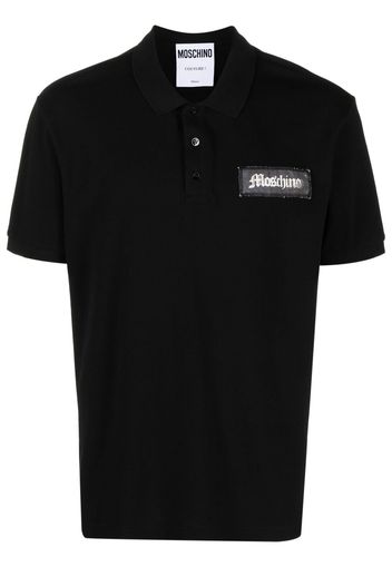 Moschino Poloshirt mit Logo-Patch - Schwarz