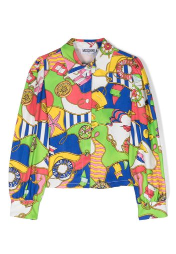 Moschino Kids graphic-print long-sleeve shirt - Grün