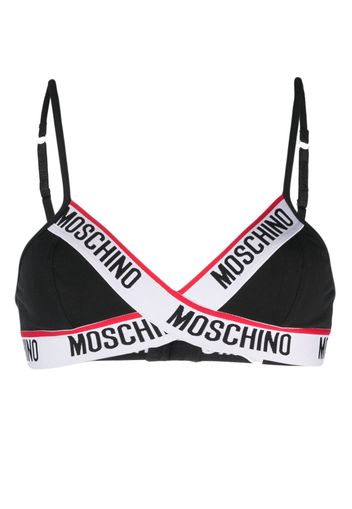 Moschino logo-print bra - Schwarz