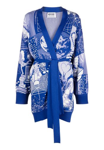 Moschino Cardigan mit Print - Blau