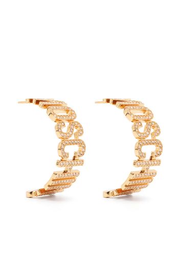 Moschino rhinestone-embellished half-hoop earrings - Gold