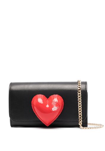 Moschino insuflated-heart foldover wallet - Schwarz