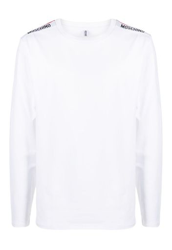 Moschino logo-print long-sleeve T-shirt - Weiß