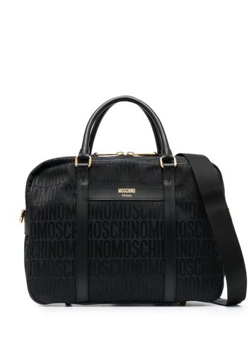 Moschino Laptoptasche mit Logo-Print - Schwarz