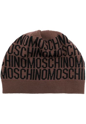 Moschino Intarsien-Mütze mit Logo - Braun