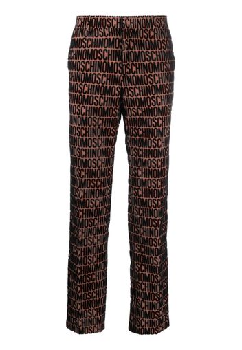 Moschino Hose mit geflocktem Logo - Braun