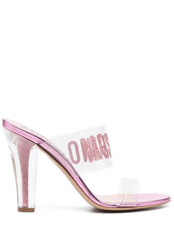 Moschino 110mm logo-print mules - Rosa