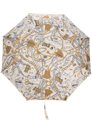 Moschino Regenschirm mit Print - Nude