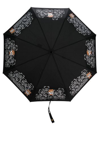 Moschino Regenschirm mit Teddy-Print - Schwarz