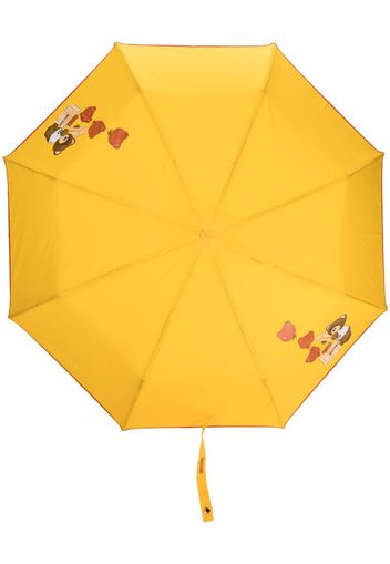 Moschino Regenschirm mit Teddy-Motiv - Gelb