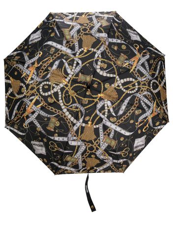 Moschino Regenschirm mit grafischem Print - Schwarz