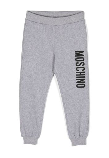 Moschino Kids logo-print cotton track pants - Grau