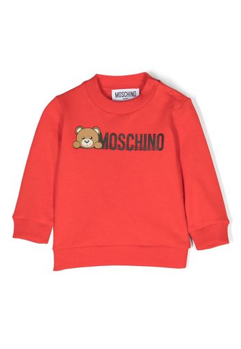 Moschino Kids Sweatshirt mit Logo-Print - Rot