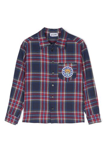 Moschino Kids Hemd mit Karomuster - Blau