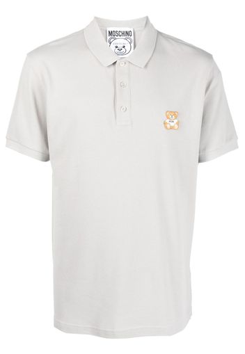 Moschino teddy-bear patch polo shirt - Grau