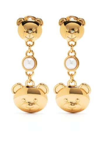 Moschino Teddy-Bear pear-embellished earrings - Gold