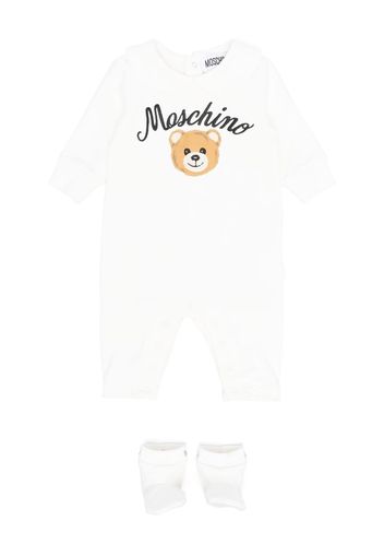 Moschino Kids Teddy Bear motif babygrow set - Weiß