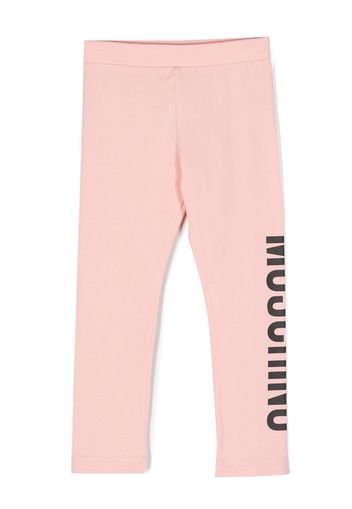 Moschino Kids logo-print cotton leggings - Rosa