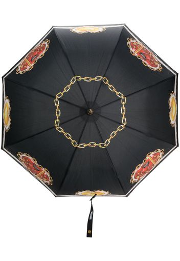 Moschino heart-print umbrella - Schwarz