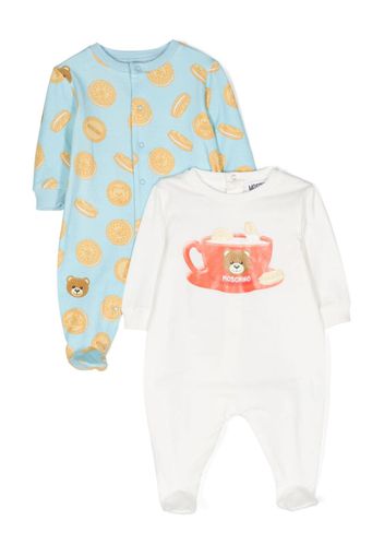 Moschino Kids graphic-print stretch-cotton babygrow (set of two) - Weiß