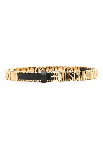 Moschino logo-plaque leather belt - Schwarz