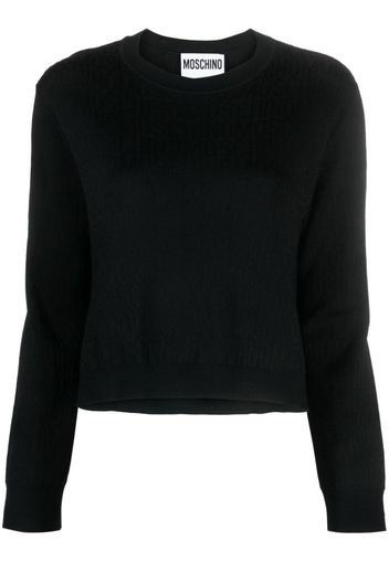 Moschino monogram-jacquard virgin-wool jumper - Schwarz