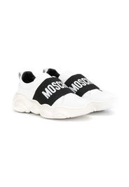 Moschino Kids Sneakers mit Logo-Riemen - Weiß