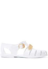 Moschino Jelly-Sandalen mit Logo - Weiß