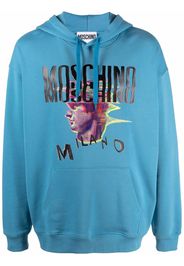 Moschino Hoodie mit grafischem Logo-Print - Blau