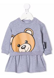 Moschino Kids Sweatshirtkleid mit Teddy-Print - Grau