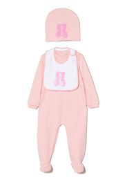 Moschino Kids logo-print babygrow set - Rosa