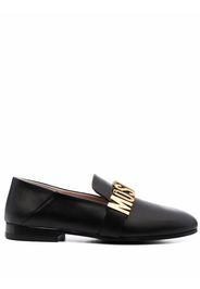 Moschino logo plaque almond-toe loafers - Schwarz