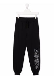 Moschino Kids Jogginghose mit Metallic-Print - Schwarz