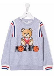 Moschino Kids Sweatshirt mit Logo-Print - Grau
