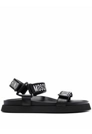 Moschino logo strap leather sandals - Schwarz